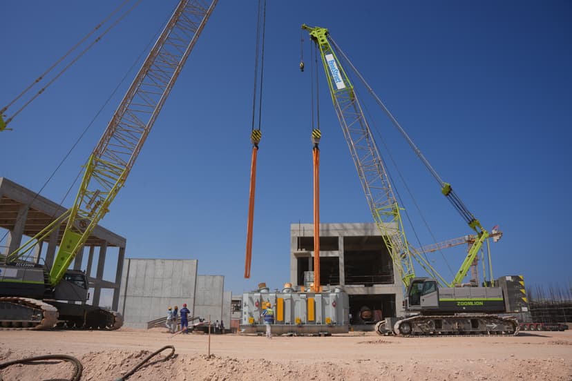 Equipment deliveries and structural steel installation at the Benghazi steel complex