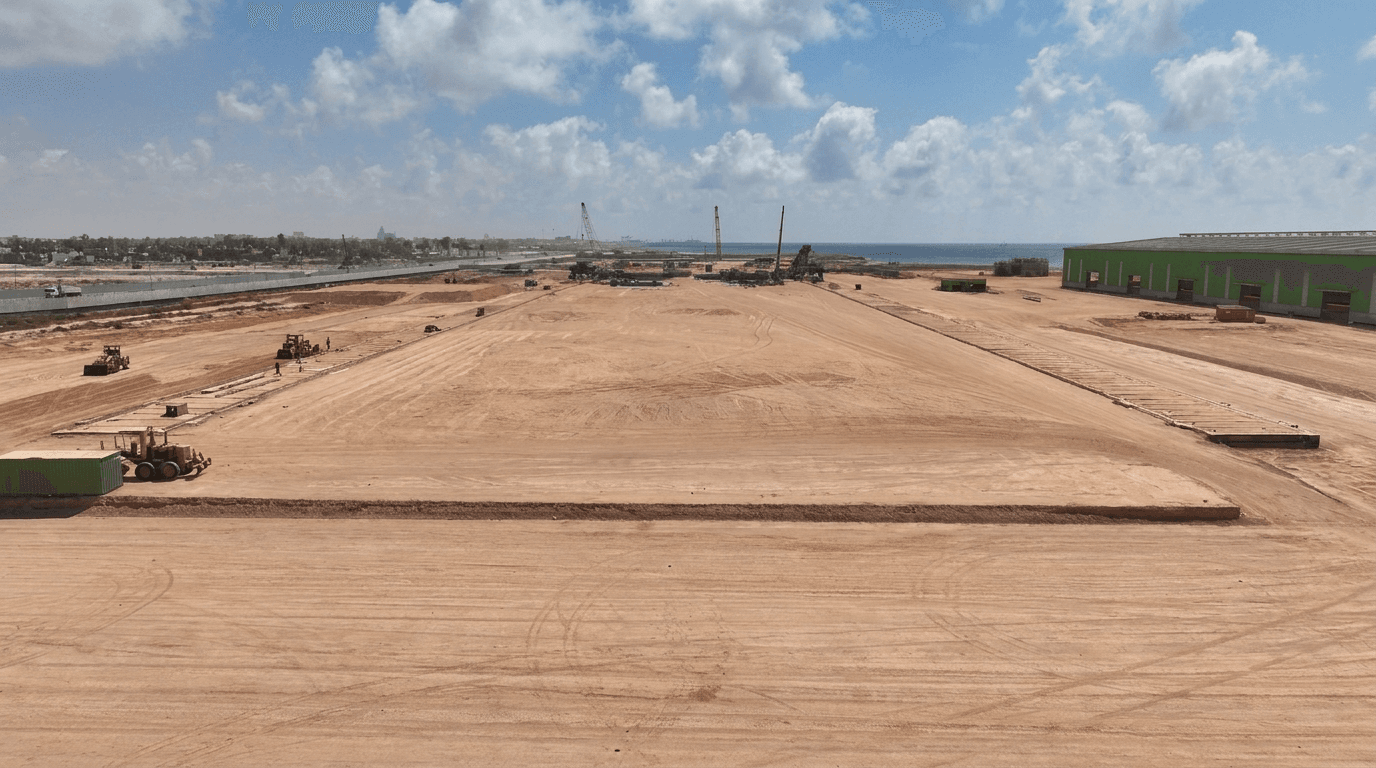 Laying the Foundations Behind the Building Site